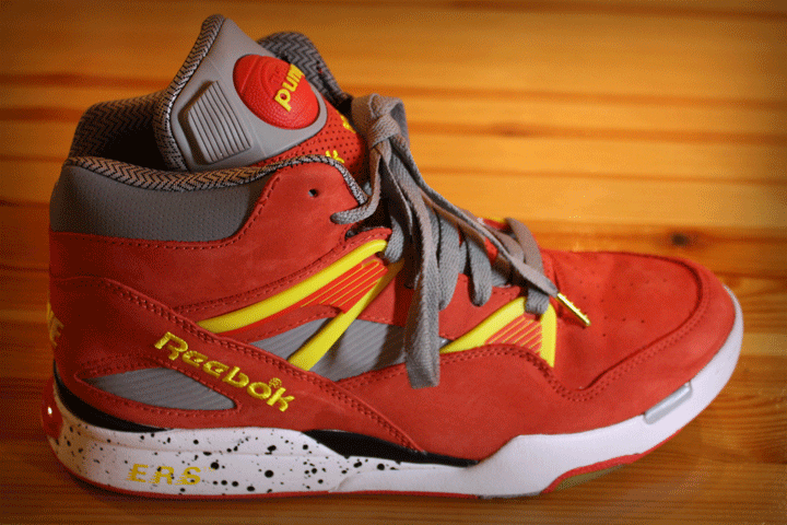animated gif cinemagraphic footaction red reebok sneaker
