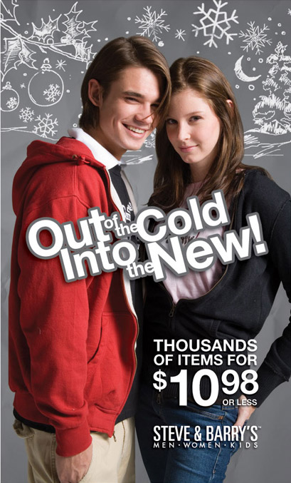Steve & Barry's Winter Campaign, Out of the Cold Print Design