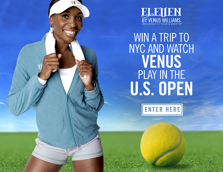 Venus Williams US Open email blast design
